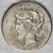 1928-P Peace Silver Dollar - HIGHLY DESIRED KEY DATE - Lowest Mintage in Series!