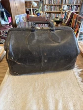 Vintage BROWN Leather Doctors Dr. Bag COWHIDE MARKED 459