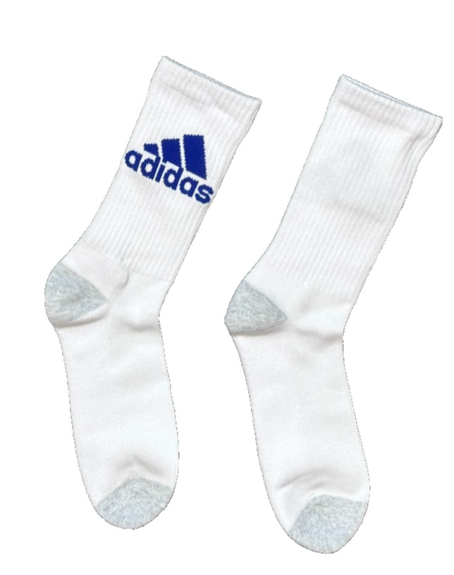 Одна пара носков Adidas AeroReady с бело-голубым логотипом Crew Размер Мужские 6-12 1990₽