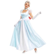 Women s Cinderella Princess Costume S - XL Ladies Fairy Tale Royal Gown Dress
