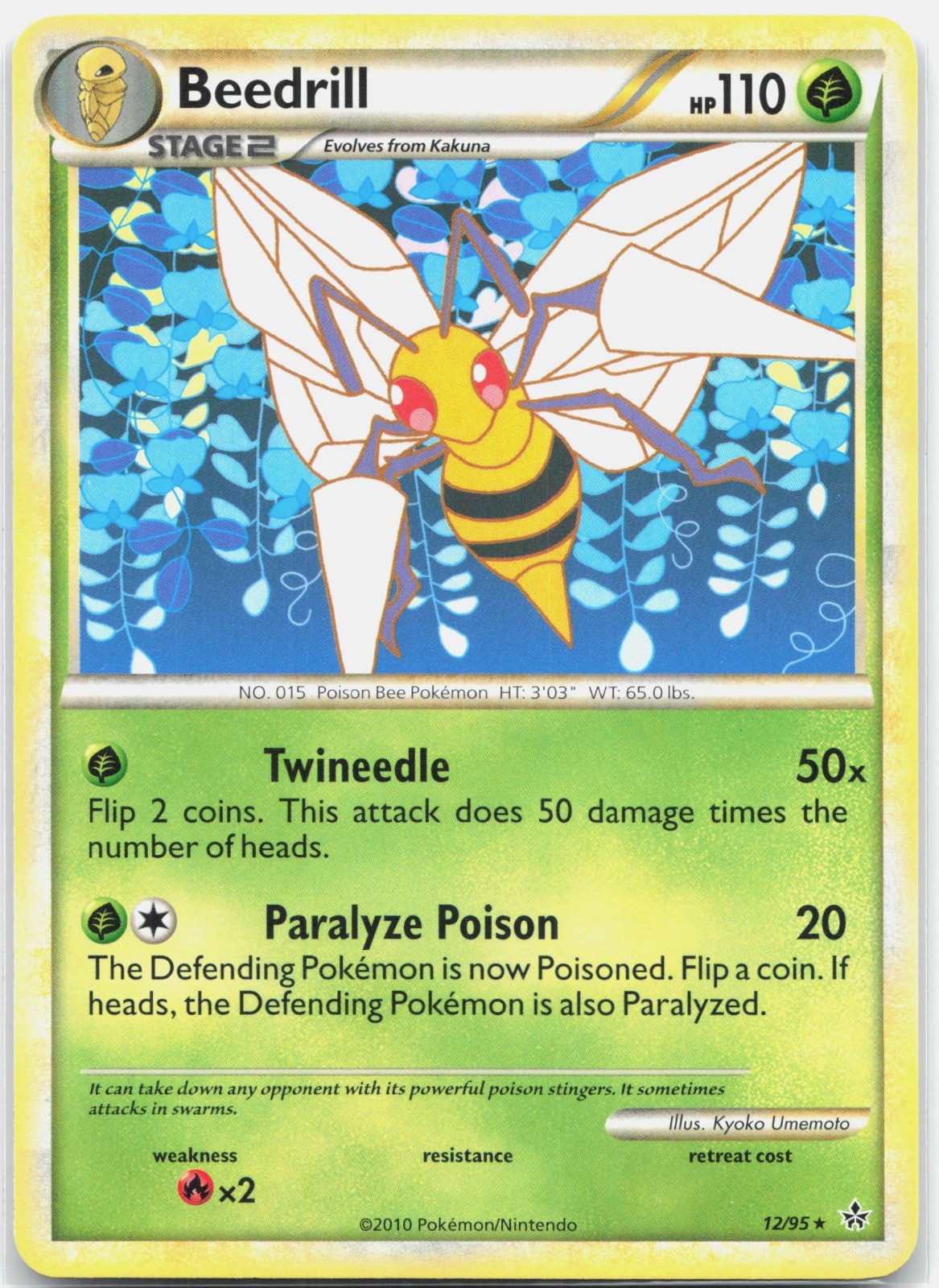 Beedrill Rare Unleashed UL Grass 12/95 2010 HP
