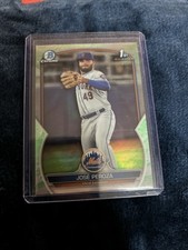 Jose Peroza Lunar Glow Refractor 2023 1st Bowman Chrome Mets Prospect Sp