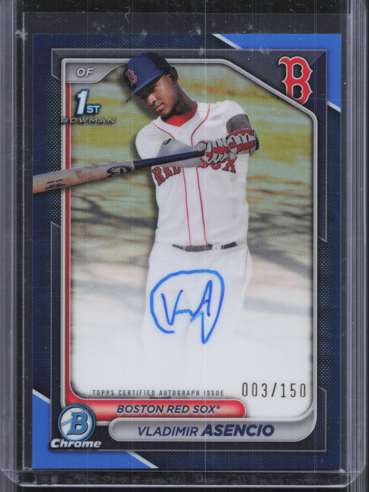 2024 Bowman Chrome #CPA-VA Vladimir Asencio 1st Blue Refractor Auto #/150