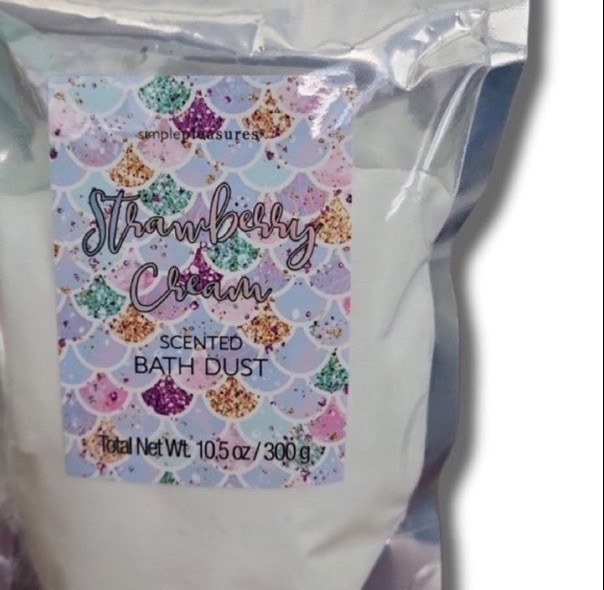 Lux Spa Strawberry Cream Bath Dust Water Softener Tub Soak Mani Pedí Womens Gift