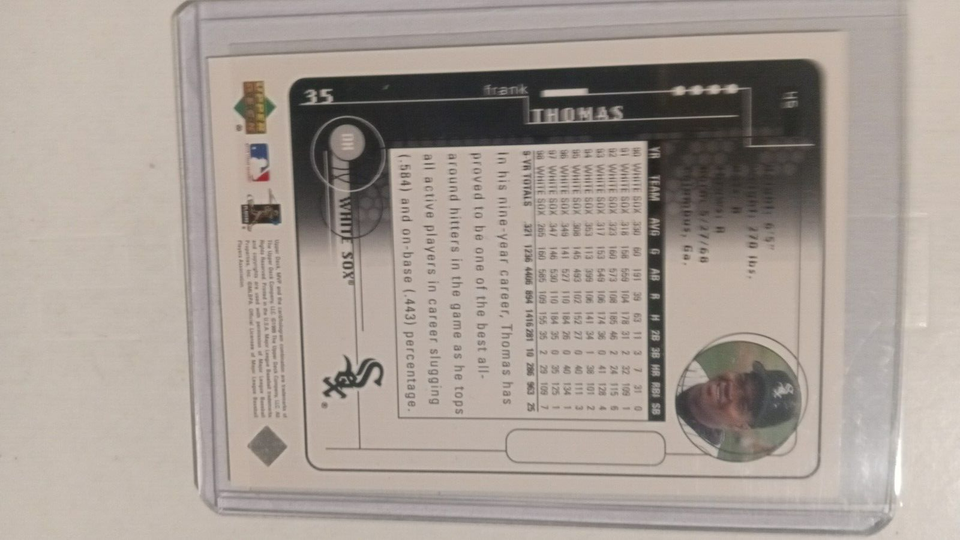 1999 Frank Thomas Upper Deck MVP Silver Script #45 White Sox Near Mint ...