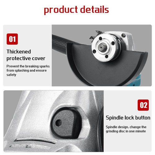 125mm Angle Grinder Cordless Brushless Cutting Tool Set For Makita 18V Battery - Picture 4 of 14