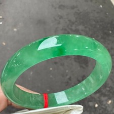 Real Natural Grade AAA Icy Green Burmese Jade jadeite bracelet bangle 57mm