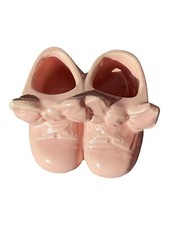 Vintage Pink Pottery Shoe Planter Excellent Used Condition 2.5  T x 5.5  W x 4.5  D