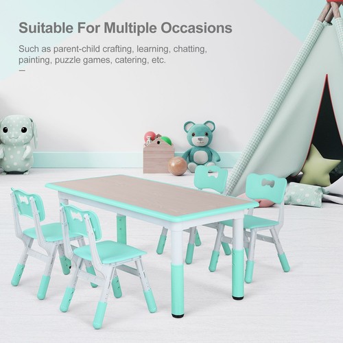 Kids Table Chairs Toddler set Strong Plastic play table Children Study Activity - Picture 18 of 47
