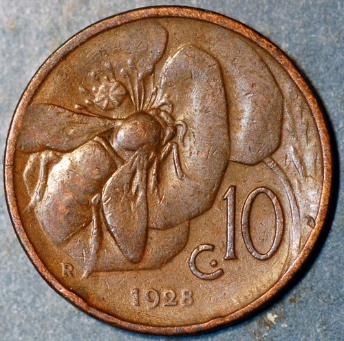 Italy 10 Centesimi 1928 R Vittorio Emanuele III KM# 60