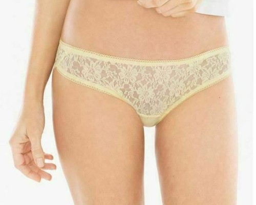 Soma Embraceable S L Allover Lace Cheeky Bikini Daisy Yellow