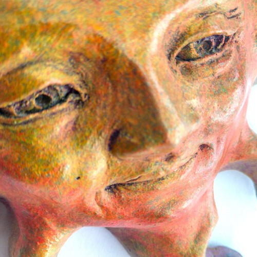 Mini Sun Face Sculpture, Indoor/Outdoor Wall Art Ready to Hang, Handcrafted - Picture 5 of 16