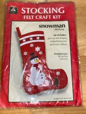 Christmas-House Crafts Snowman Stocking Felt Craft Kit With Pre-Cut Shapes