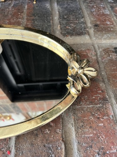 Antique Art Nouveau Wall Mirror Gold Tone - Picture 7 of 15