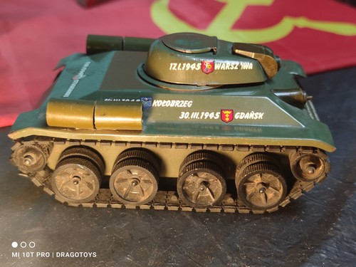 VINTAGE TOY TANK RUDY T-34 85 MILITARY WORLD WAR 2 SOVIET ERA POLAND BERLIN - Picture 4 of 24