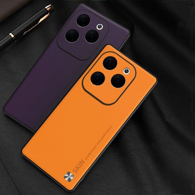 For Infinix Hot 40, Shockproof Retro Hybrid Leather Soft Rubber Back Case Cover