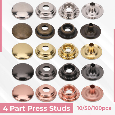  Druckknöpfe 10 mm Pressnieten Knopf zum Selbermachen Leder Handwerk Schwerlast 10/50/100 Stck.