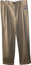 Chaps Classic Fit Pants Double Pleat Wrinkle Resistant Men’s 36x34 Khaki