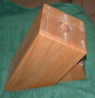 Cutco 13 Slot Solid Oak Knife Block Holds 12 Knives And 1 Sharpener Nice Used — photo 2