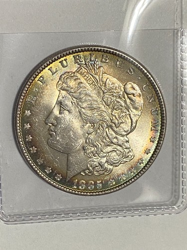 1885 Morgan Silver Dollar Choice FDC tonalità arcobaleno non in circolazione - Foto 7 di 18