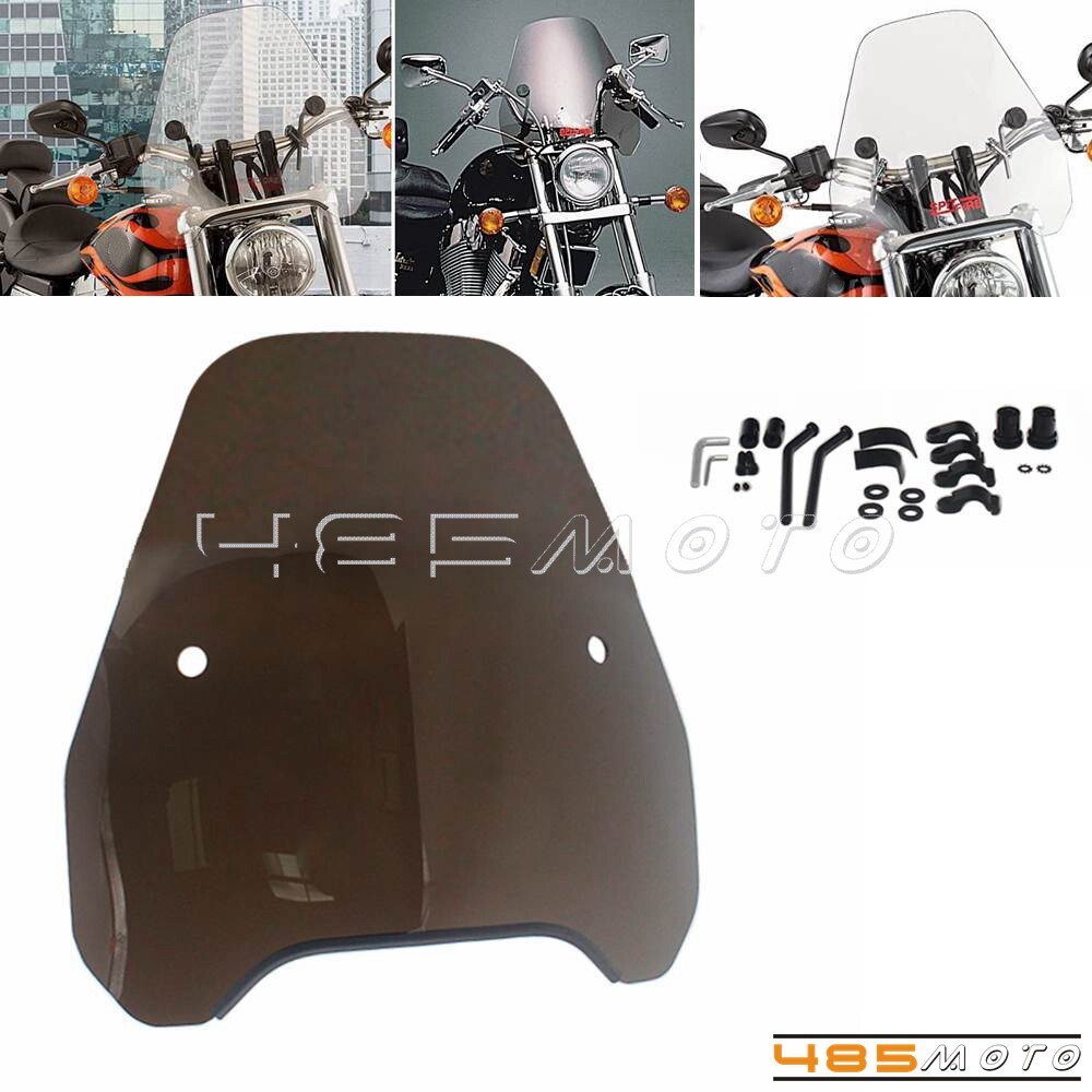 Adjustable Windshield Windscreen Handlebar Mount For 7/8'' & 1'' Bars