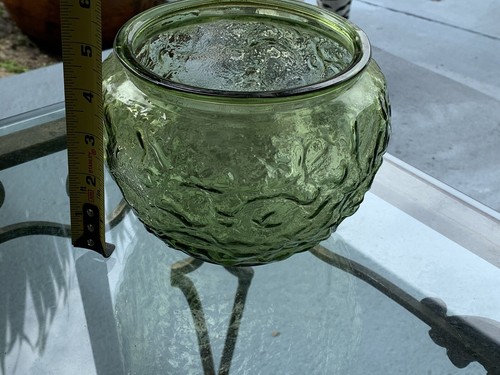 Vintage E.O Brody Company Green Glass Bowl Jar 5” Candy Centerpiece Bowl USA - Picture 7 of 10