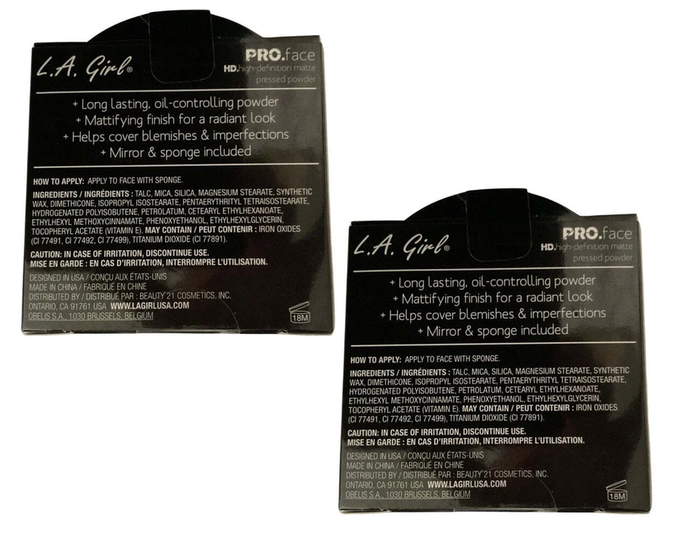 Pack of 2 L.A. Girl PRO Face High Definition Matte Pressed Powder, Soft Honey  - Image 3 of 4