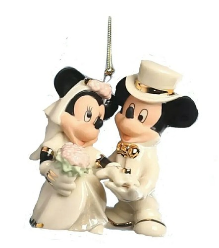 🤍 Lenox Disney Mickey Mouse and Minnie Mouse Dream Wedding Porcelain Ornament - Picture 2 of 10