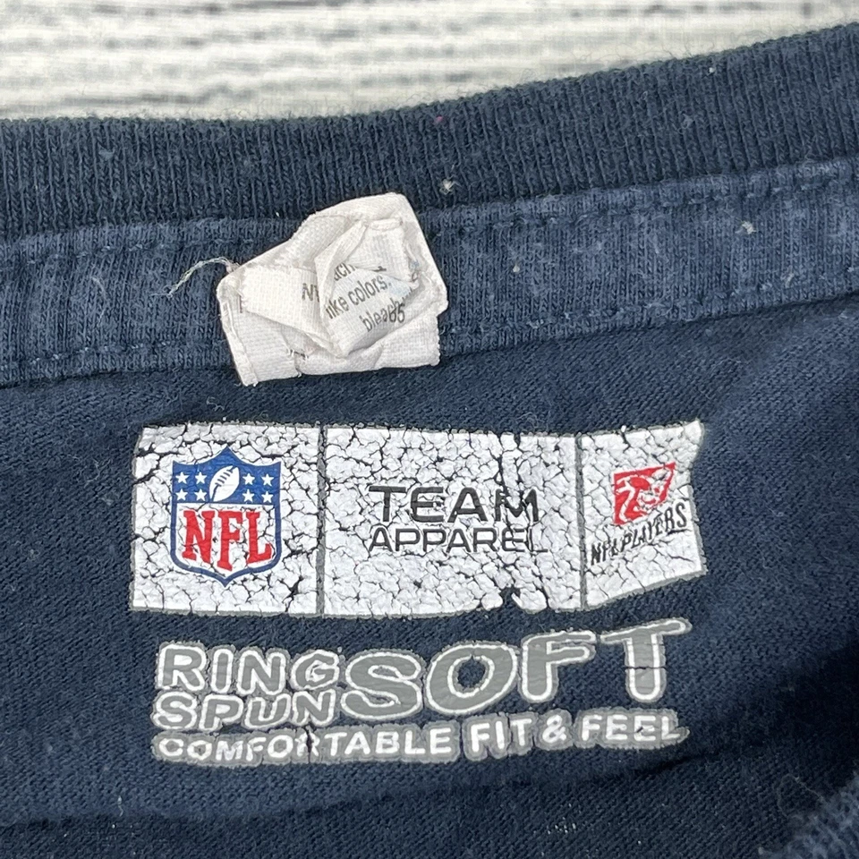 Seattle Seahawks Equipo NFL Ropa Anillo Hilado Suave Azul Jersey Camiseta M Wilson #3 Foto 3 de 4