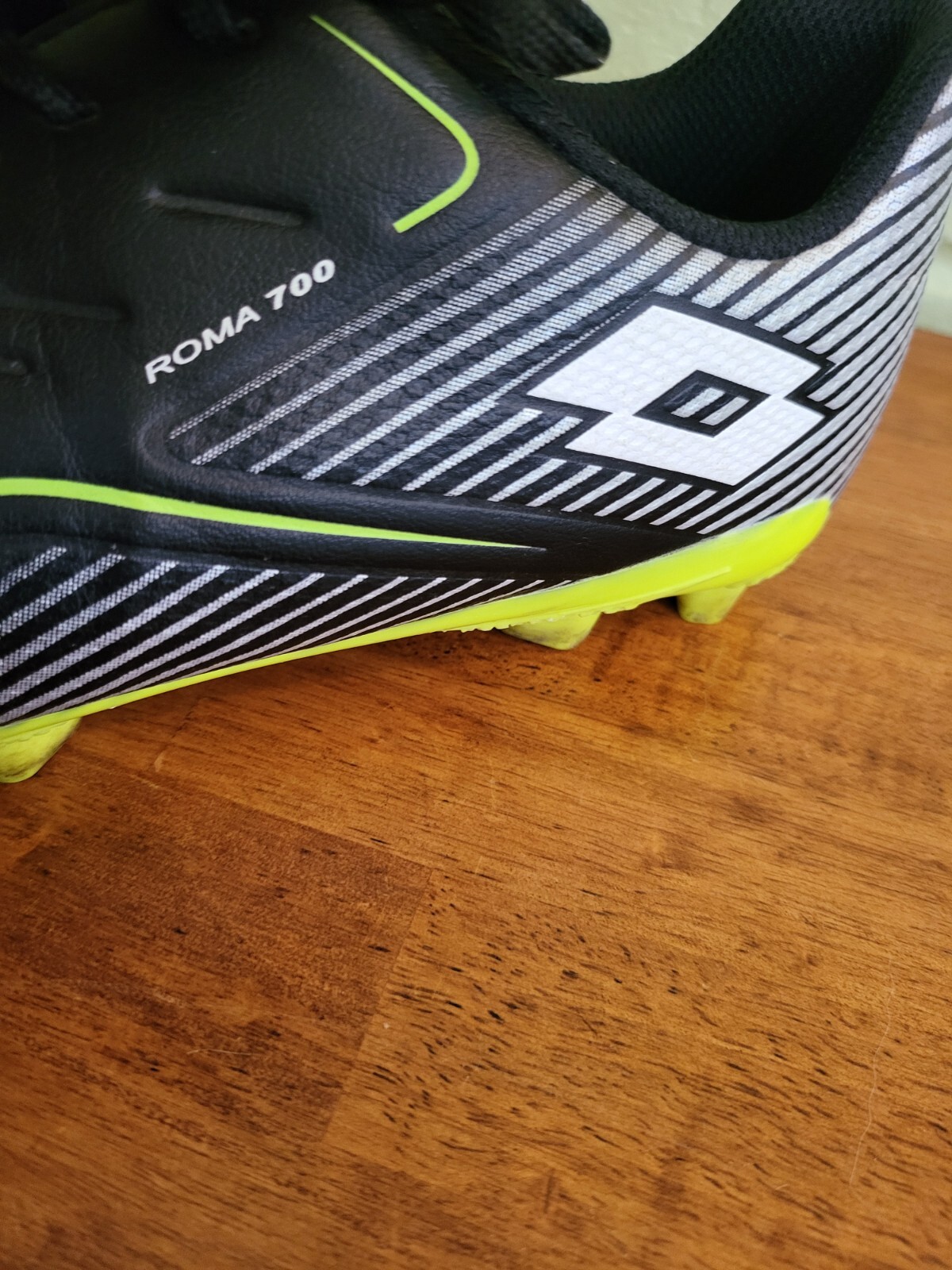 Lotto Roma 700 Calcio Futbol Tacchetti Giovanili Tg 5 5 Nero Verde Allenatore Atletico A1