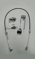 Chrome Spoon Gas Pedal and Black Throttle Cable Bracket Spring Combo Deal Kit 