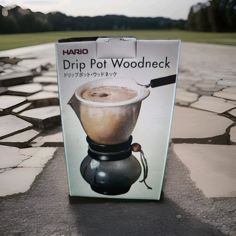 Cafetera de goteo 6 tazas filtro de franela vidrio collar de madera - NUEVA EN CAJA Foto 3 de 4