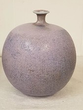 Vintage Inger Persson Rörstrand Sweden Stoneware Lilac Balloon Vase 5.25" Damage