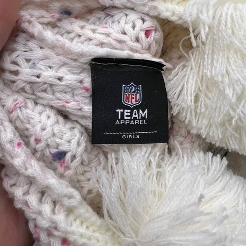 Seattle Seahawks Mütze Mädchen Weiß Strick NFL Beanie Bommelmütze Neu - Bild 3 von 4