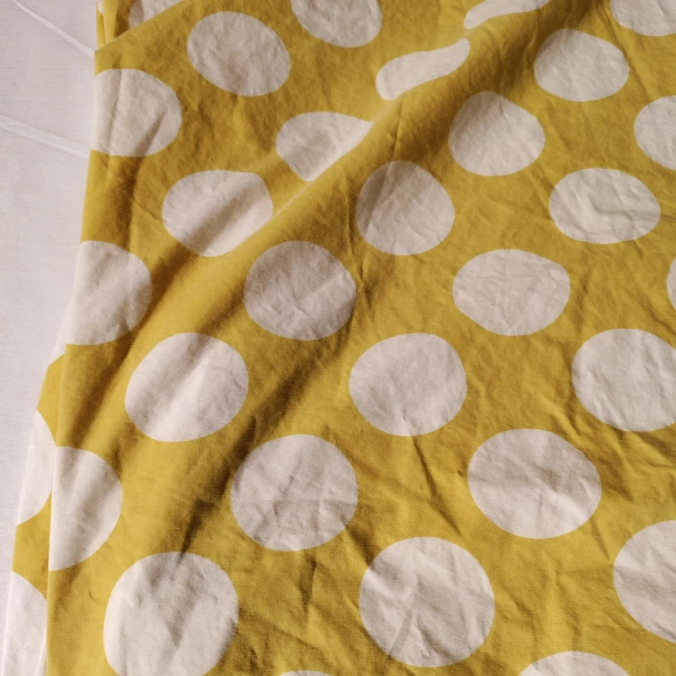 The Land Of Nod Fitted Crib Sheet Yellow w/ White Polka Dots #2 CRYE Peep Dot - Image 4 of 4