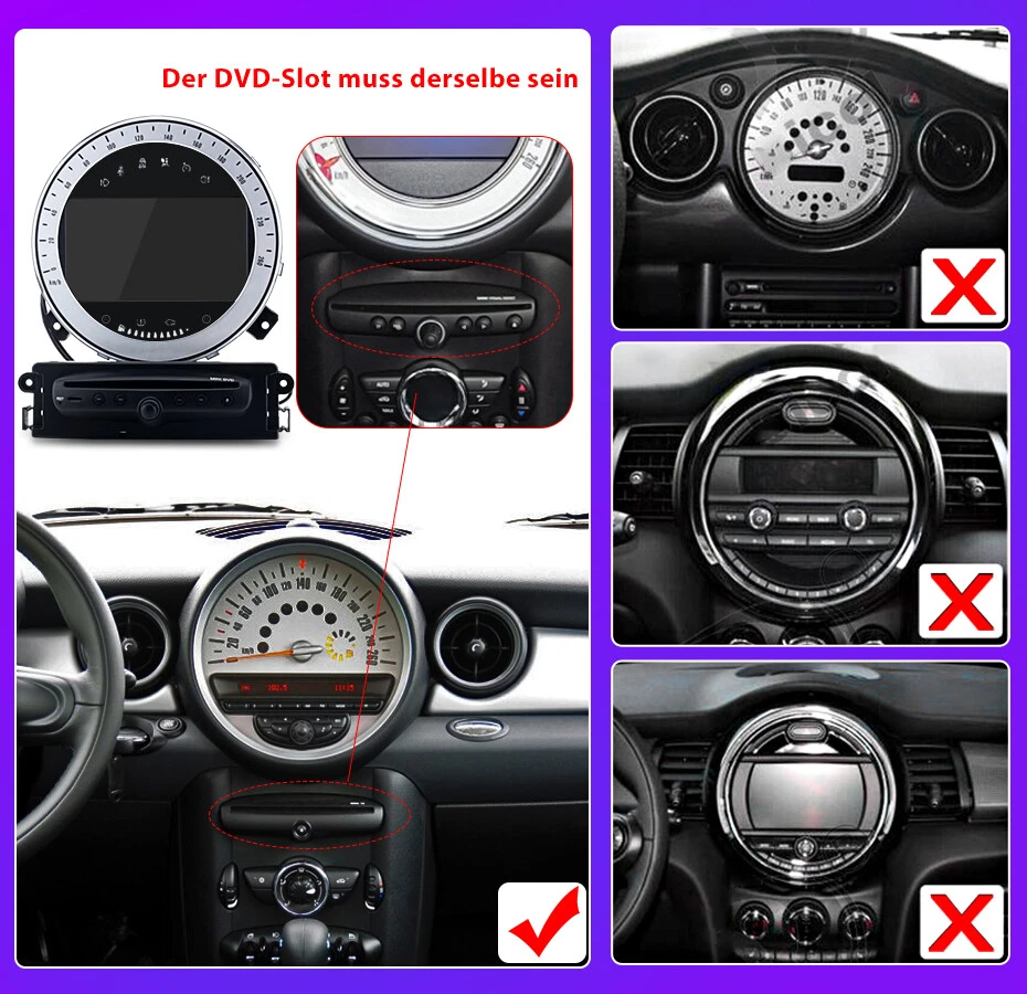 Für BMW MINI Cooper 2006-2013 DAB+ Android 12 Autoradio GPS Navi WIFI 2+32GB USB - Bild 3 von 4