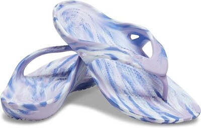 Crocs Kadee II Flip Flop Sandals Womens 7 Marbled Purple 208331-5PT NEW