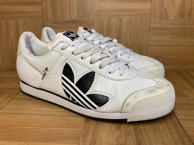 RARE Adidas Samoa Trefoil Vintage Sneakers Sz 12 White Black Leather 2007 |  eBay