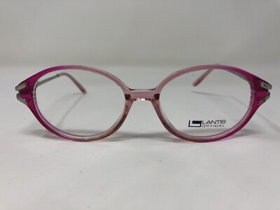 Lantis Optical Eyeglasses Frame Pink Crystal/Gunmetal Full Rim Plastic TV88
