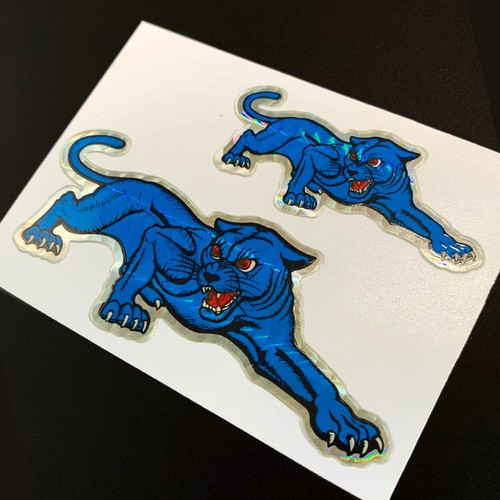 DE COLECCIÓN Azul Negro PANTERA JAGUAR Vending Pegatina Calcomanía Prisma Prismático Holo - Imagen 1 de 2