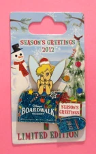 WDW 2012 SEASONS GREETINGS BOARDWALK RESORT TINKER BELL XMAS PIN-LE 750-  #93423