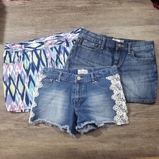  0021 Girls: 14 Mixed Brand 3pc Denim Shorts- X6