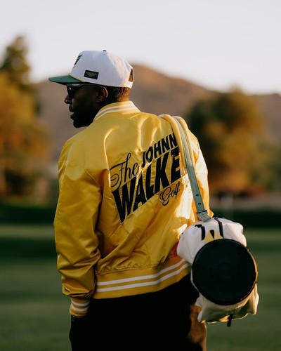 Devereux Golf Johnnie Walker Gold Satin Bomber Jacket Size XL - Picture 4 of 7
