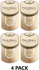 4Pk Purse Brite Lite Light LED Battery Powered As Seen On Lamp Click Touch Gold