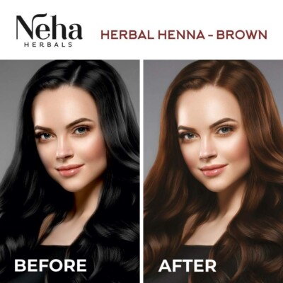 Neha Herbals Henna Colour - Brown (Pack of 10) With Herbal based Hair Color