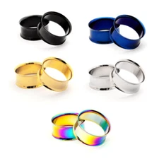Pair of Steel Double Flare Tunnels plugs gauges Choose Size and Color