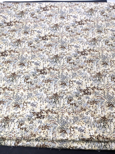 Vintage Sewing Fabric Brown Floral Print 70's Earth Tones Nature Print 5 Yard - Picture 5 of 9