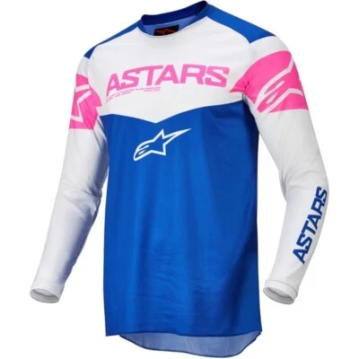 Alpinestars Fluid Tripple MX Jersey Mens Blue Off White Pink Fluo