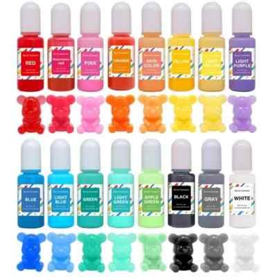 Resin Liquid Pigment 16 vibrant Solid Colors for Epoxy Resin DIY Art Bath