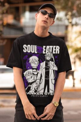 Soul Eater T-Shirt Death the Kid Japanese Anime Black Star Gift